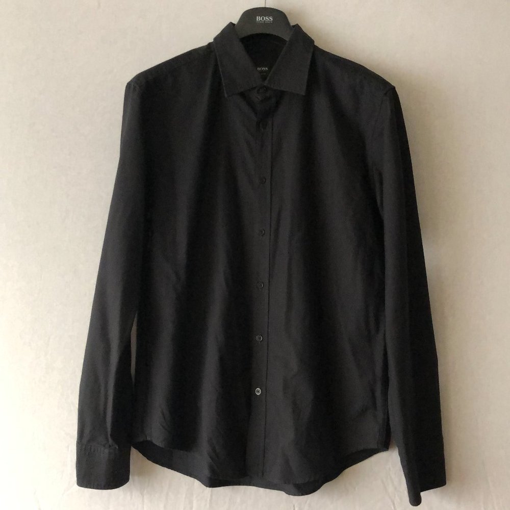 Boss Hugo Boss Black Striped Slim Fit Shirt Sz XL